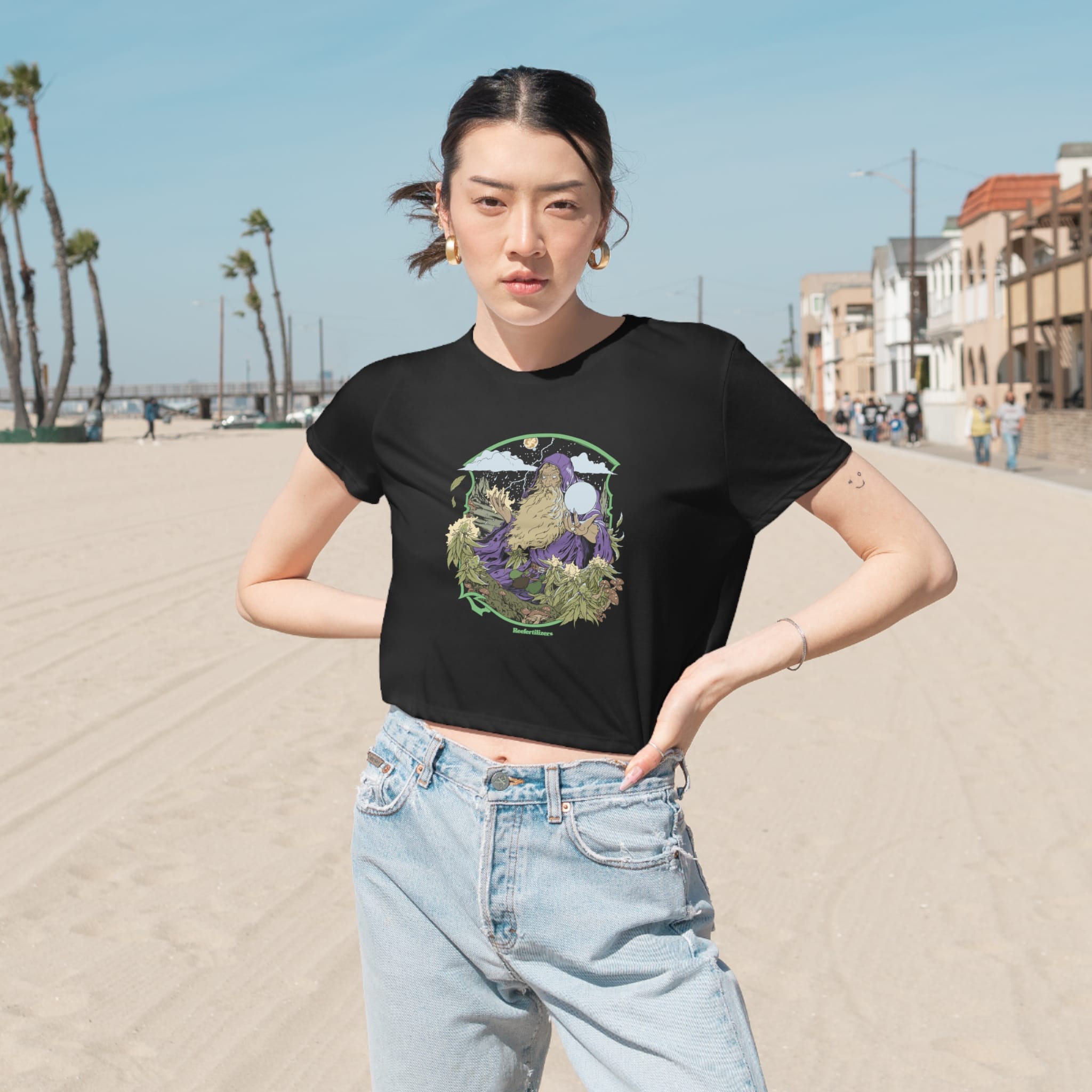 Weed Wizard Women’s Flowy Cropped Tee - Image 3
