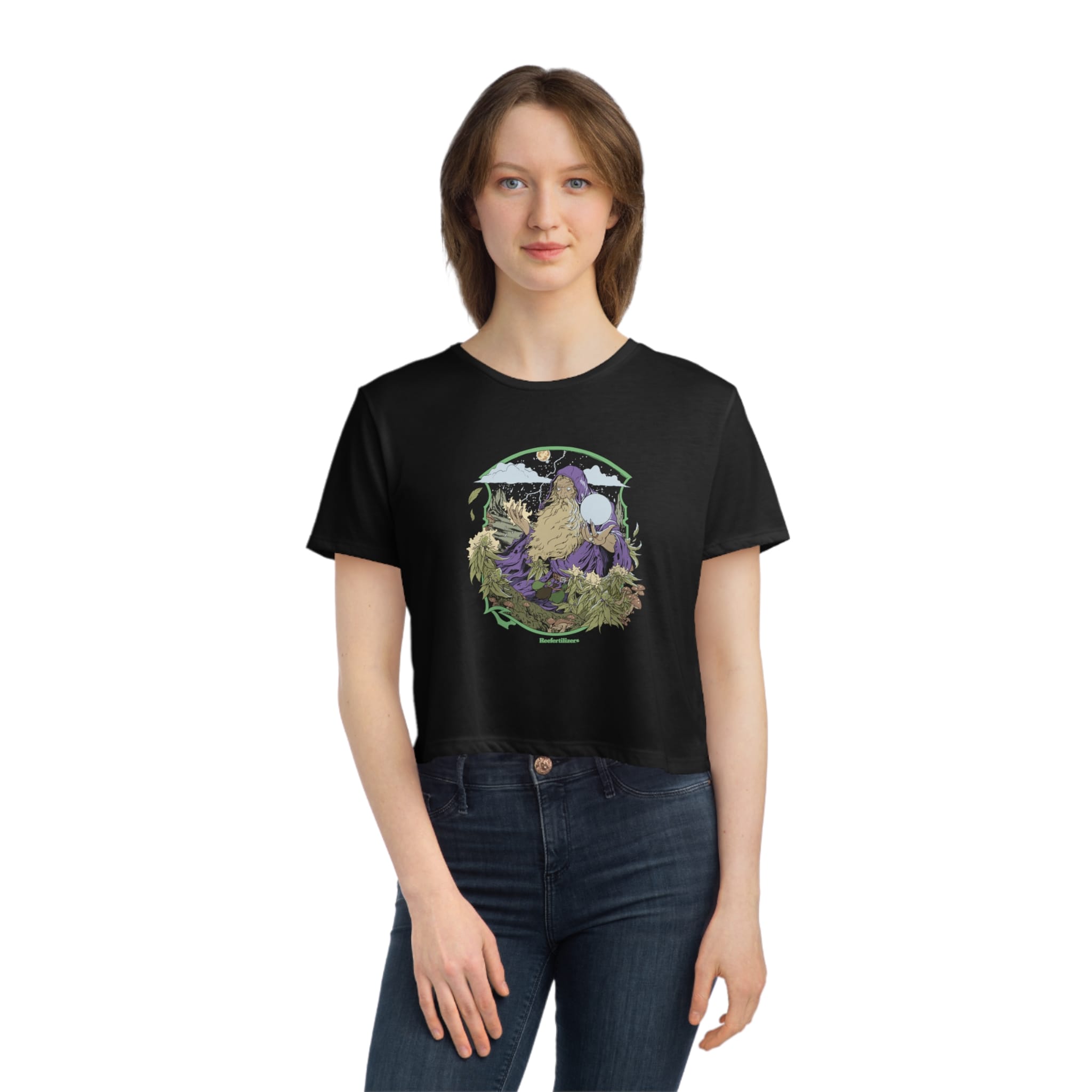 Weed Wizard Women’s Flowy Cropped Tee - Image 4